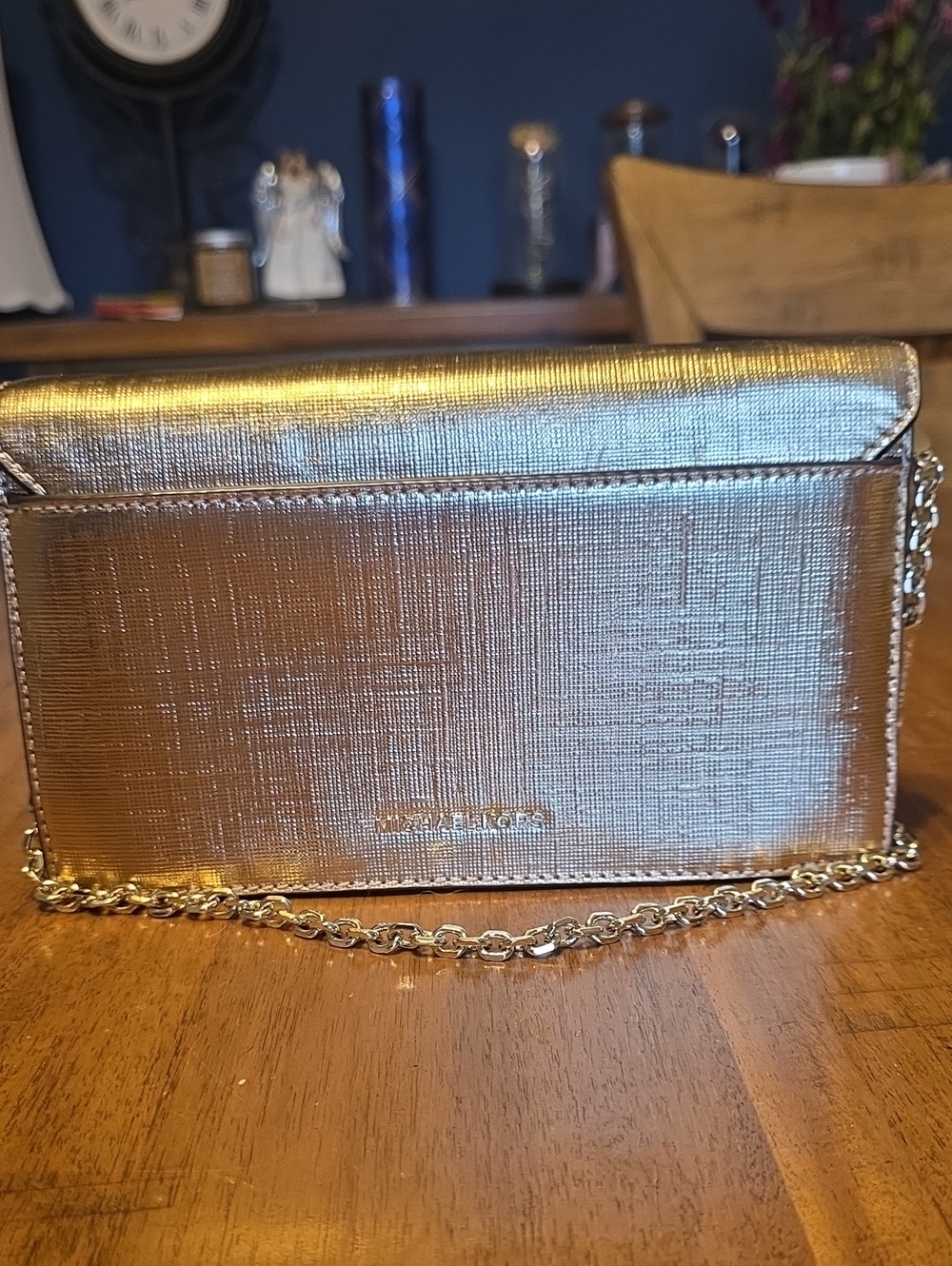 Michael Kors NWT Gold Metallic Crossbody Clutch - Picture 6 of 16